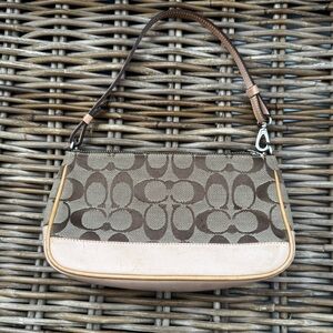 Vintage Y2K Coach Signature Jacquard Canvas Demi Bag 6094 Beige